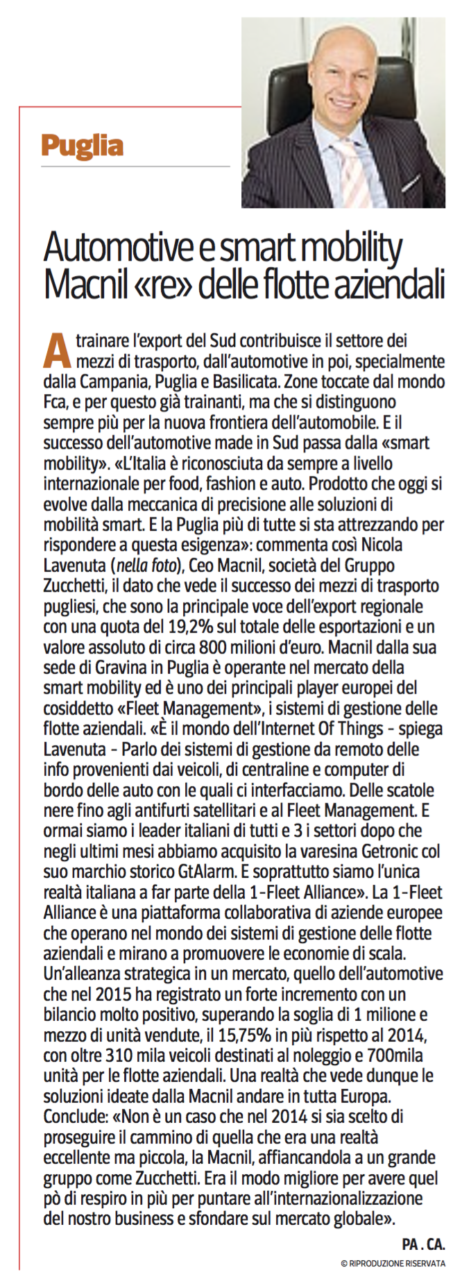 Automotive e smart mobility Macnil «re» delle flotte aziendali